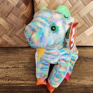 Ty Beanie Babies Zodiac Series Goat Tie Dye Colorful Glitter New With Tags Plush